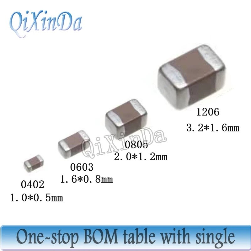 50 Cái / lốc Chip Tụ Gốm X7R 0402 0603 0805 1206 10uF 22uF 33uF 47uF 4V 6.3V 10V 16V 25V 50V 10% 20%