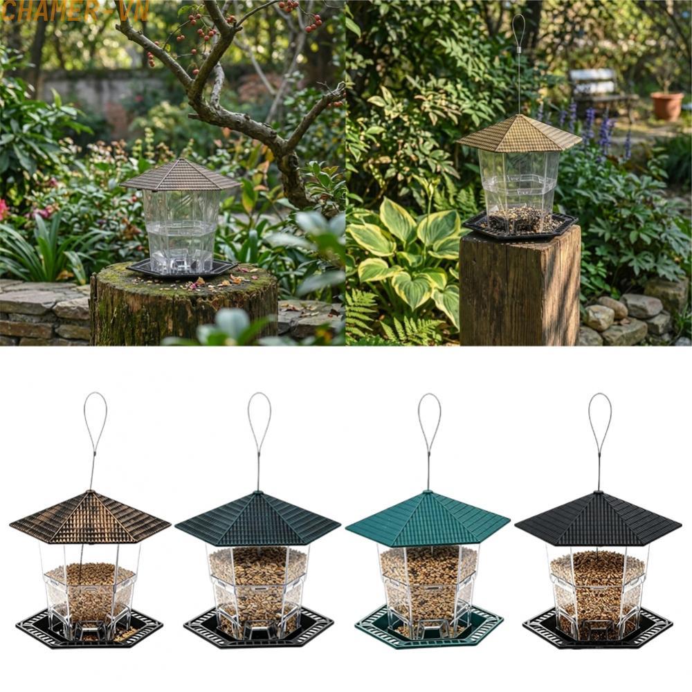 【CHAMER】Hanging Bird Feeder Small Roof Design Bird Watching Tool For Roof Installation【HomeLiving】