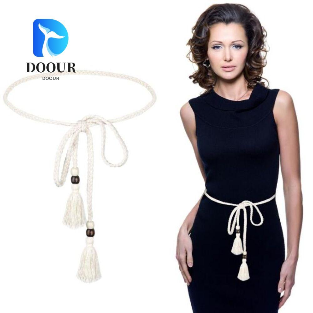 Dây thắt lưng thắt nút bện DOOURPH, Dây buộc dây Boho mềm phong cách Bobo Boho, Phụ kiện thời trang 