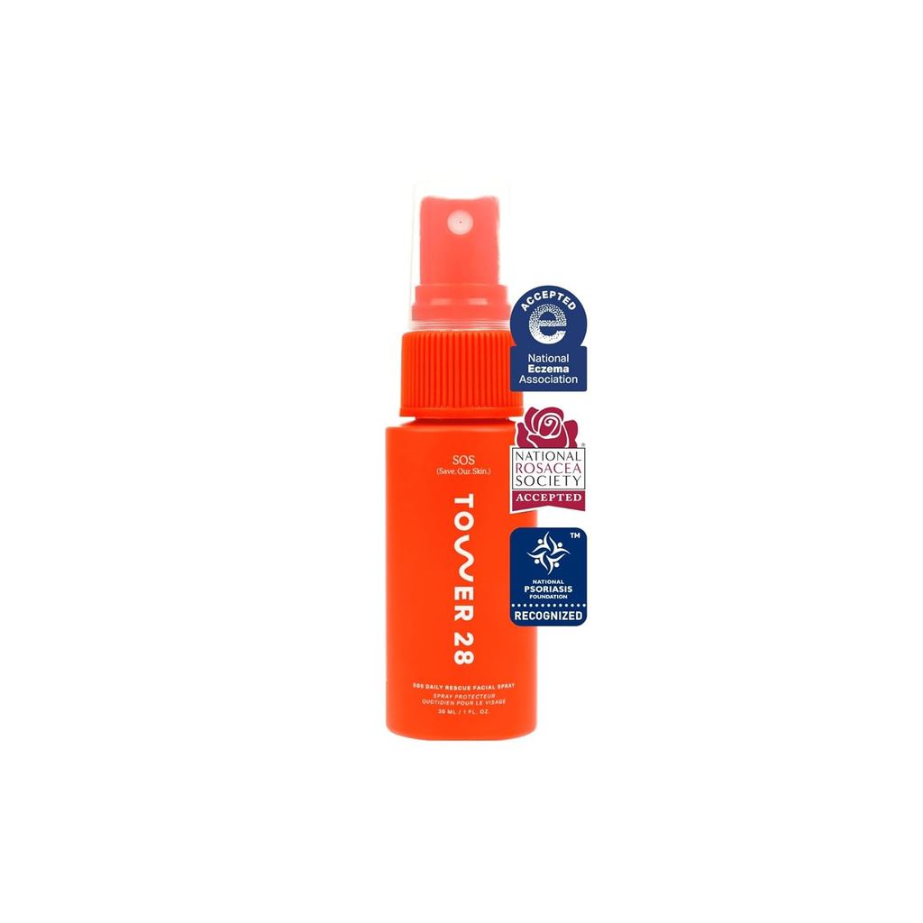 Xịt axit Hypochlorous cứu hộ hàng ngày Tower 28 SOS cho mặt (1 oz) MAUM