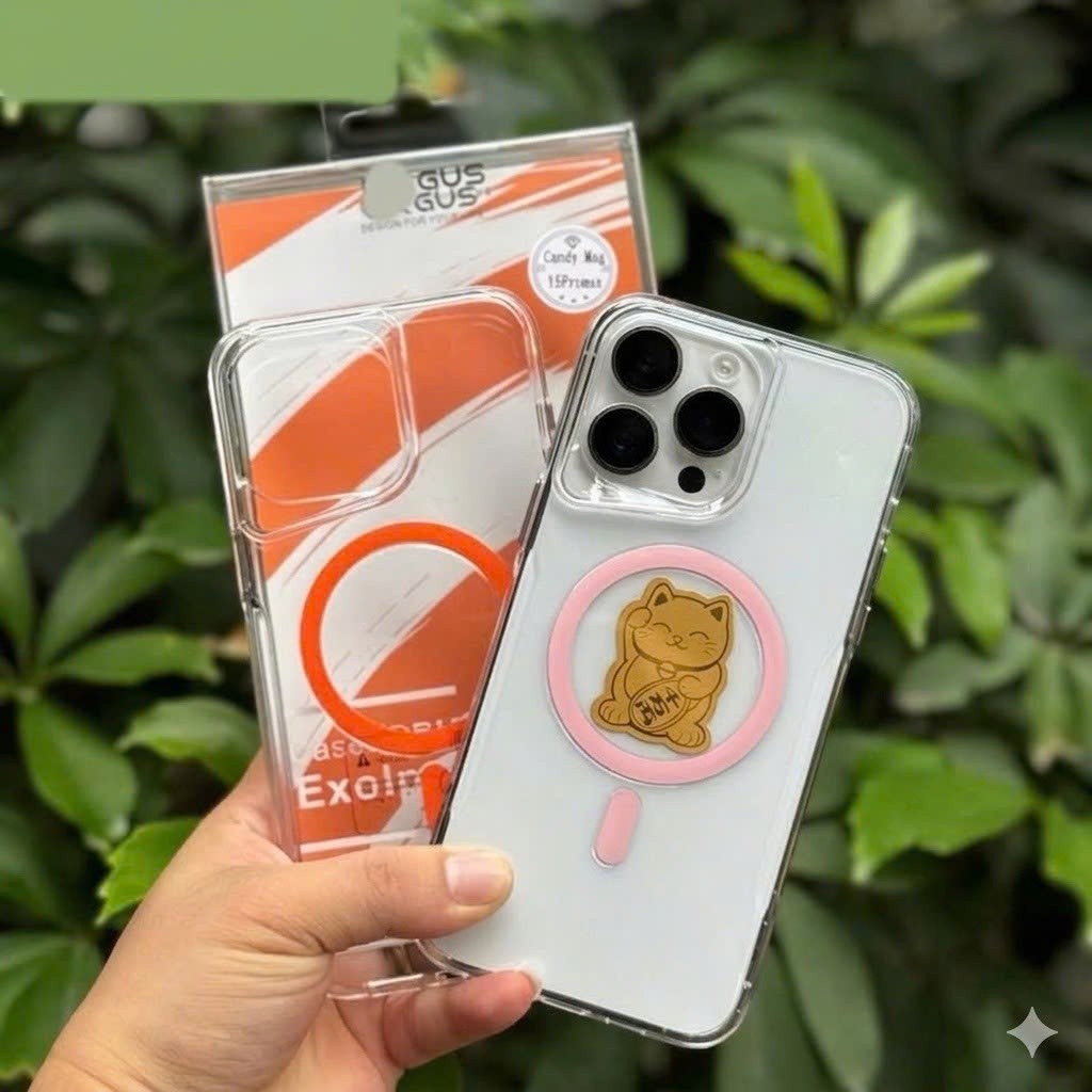 Ốp Lưng Likgus Candy Cho iPhone 12 Đến 16 Pro Max - Nhựa Cứng Trong Suốt Chống Ố, Nút Kim Loại, Sạc 