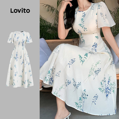 (thanh lịch)Lovito  Váy Xuân/Hè Hoa Cho Phụ Nữ L143ED148