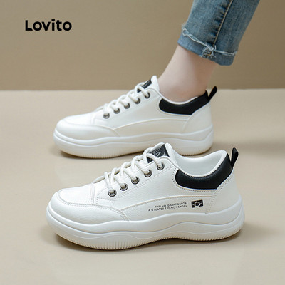 Lovito Giày Thể Thao Năng Động Thoải Mái Phù Hợp Cho Hoạt Động Ngoài Trời Phong Cách Hàn Quốc Cổ Điển Và Đa Năng Màu Trắng Ngà Thích Hợp Cho Mùa Xuân/hè Giày Thể Thao Nữ LFA83016