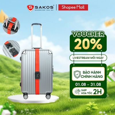 Dây Đai Khóa Hành Lý Cao Cấp SAKOS Khóa TSA Bảo Mật 1 Chiều Chống Thất Lạc