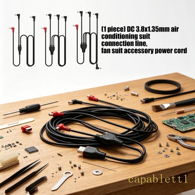 Fan Clothing Power Splitter Cable 3.8X1.35Mm Cooling Clothing Use