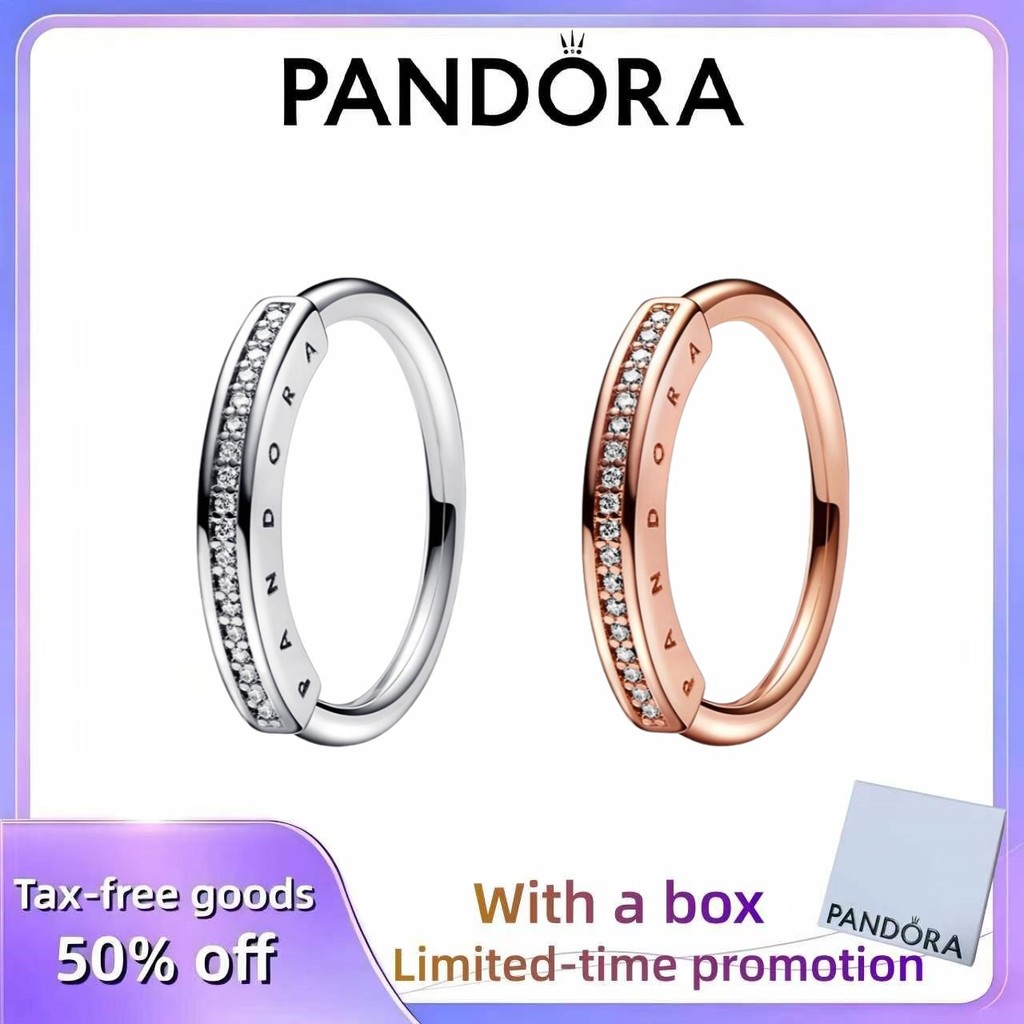 PANDORA (có hộp) trang sức Nữ Tính khí thanh lịch Ngày lễ Tình yêu Nhẫn quà tặng cặp đôi BÁN CUỐI CÙ