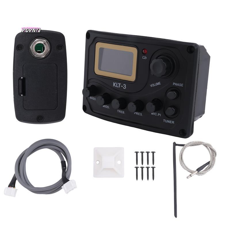 4 Band EQ Equalizer -3 Acoustic Guitar EQ Preamp với Digital Tuner Guitar Pickup
