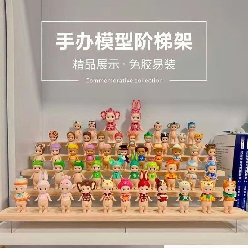 J40readystock Hộp bí ẩn Lưu trữ Giá trưng bày Pop Mart Giá trưng bày Đồ chơi Lego Búp bê Lưu trữ Gỗ 