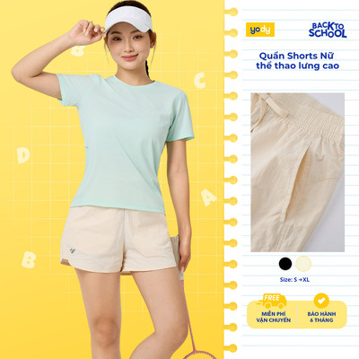 Quần short thể thao nữ YODY quần đùi chất gió nhăn, dáng suông năng động WAJT26S013