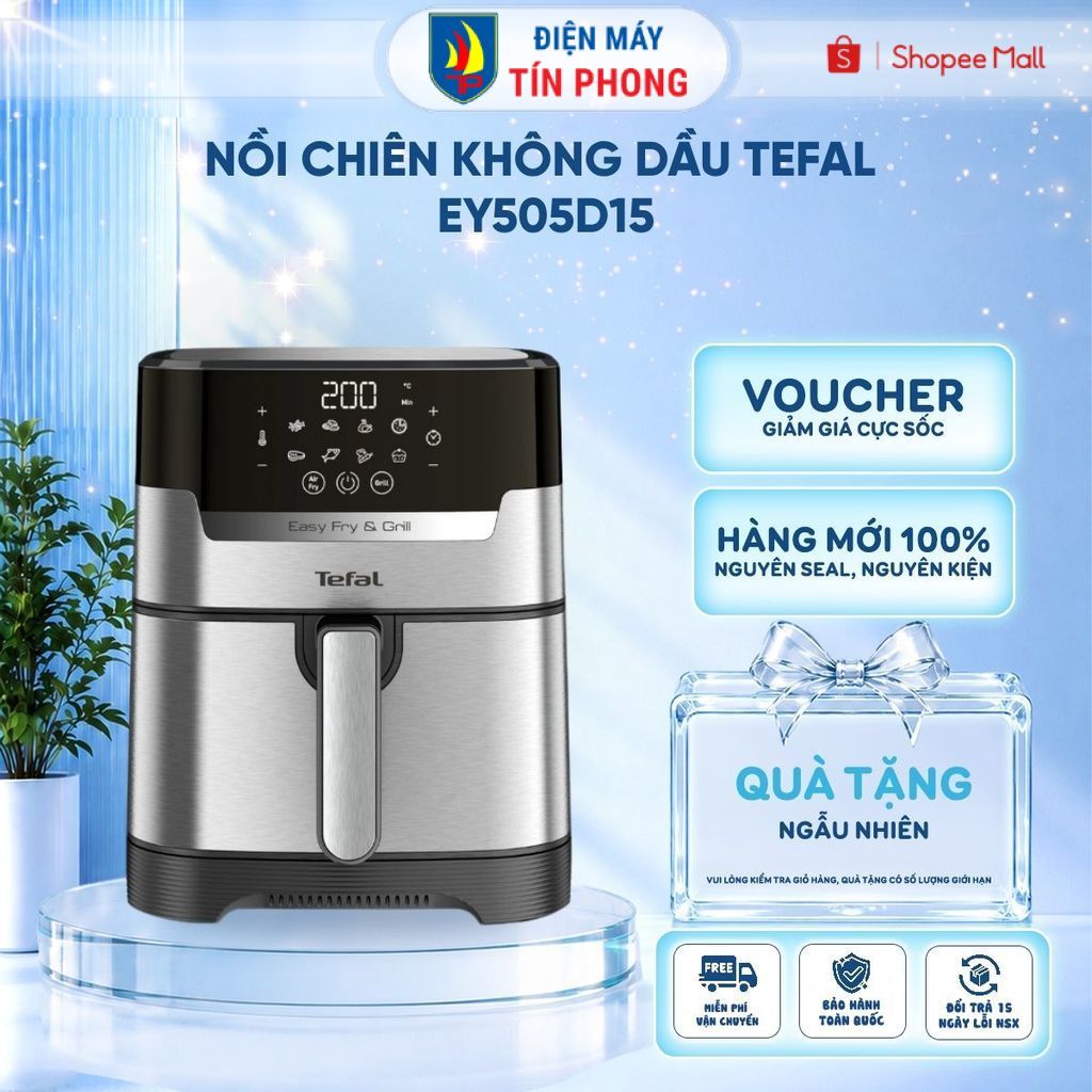 Nồi chiên không dầu Tefal EY505D15 -Dung tích 4.2 Lít - Công nghệ chiên Rapid Air - Hàng chính hãng