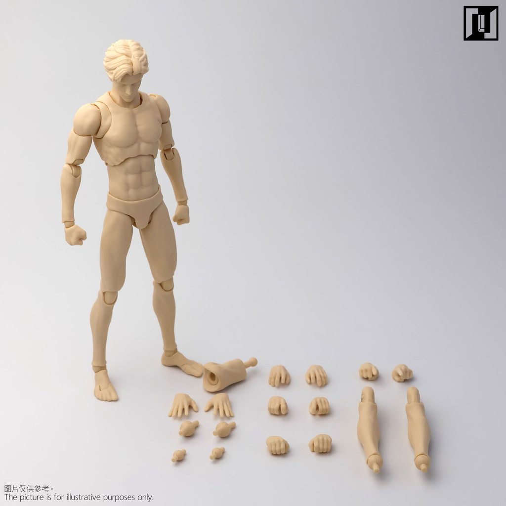 Hàng sẵn có Mirrfig Thin Male Body MF001 Comic Doll 1 / 12 Di chuyển được