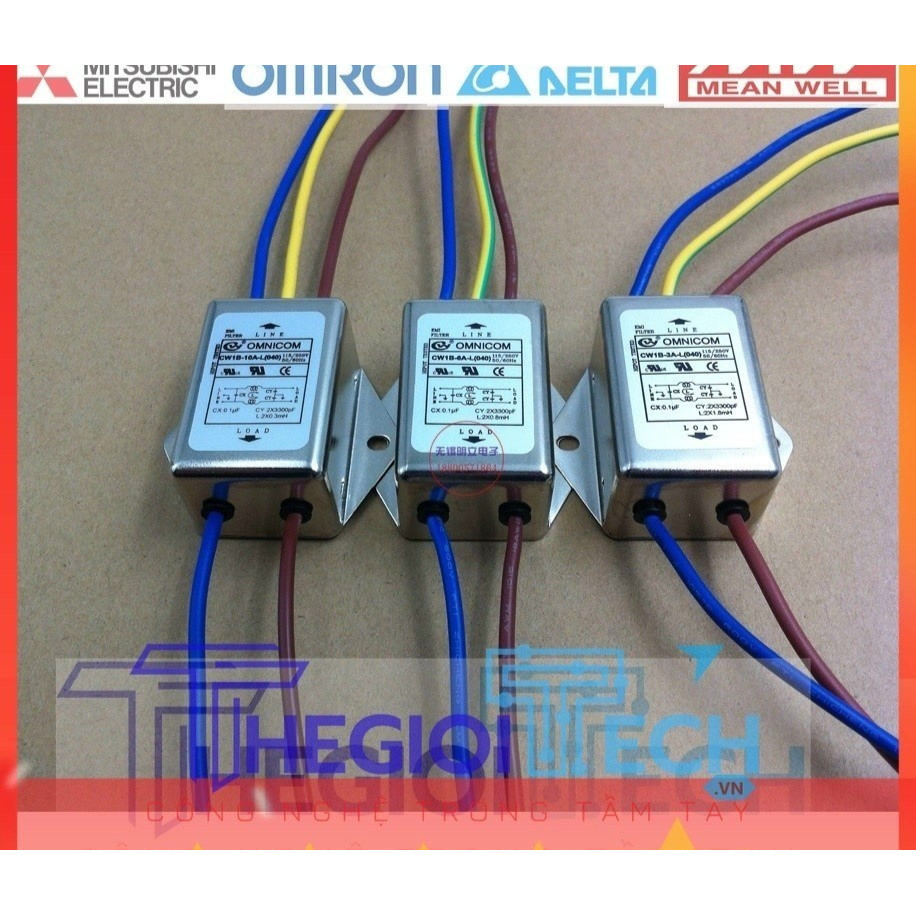 Bộ lọc nhiễu nguồn 1 pha 220V Omnicom CW1B CW2B CW3L2 CW4L2 3A 6A 10A 20A CW4EL2-30A-S chính hãng