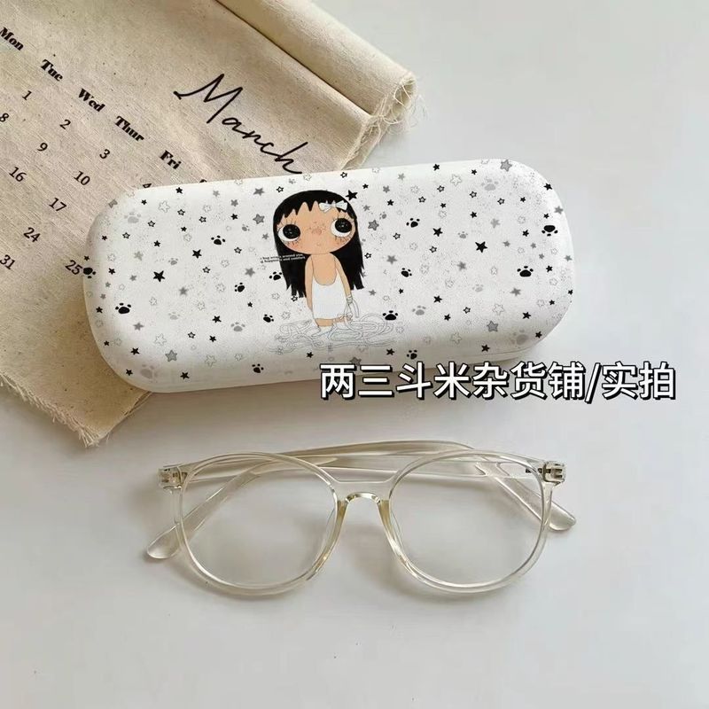 灰星猫爪眼镜盒便携Ins收纳盒翻盖式近视* 镜墨镜学生超萌镜盒New Glasses Case For High Aesthetic Myopia Glasses * Portable Anti Pr