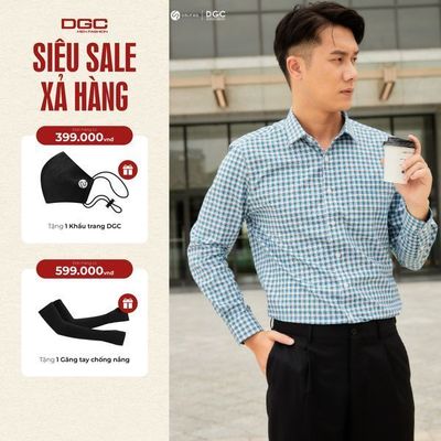 Áo Sơ Mi Dài Tay Nam DGC Dáng suông Regular, Vải Thoáng Mát Thấm Hút Mồ Hôi Tốt - SASDBB22M