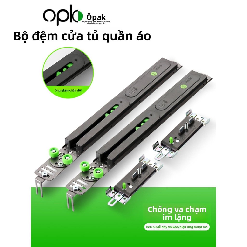 Bộ giảm chấn cửa lùa Opk chống va đập ray trượt tủ quần áo bền êm ái