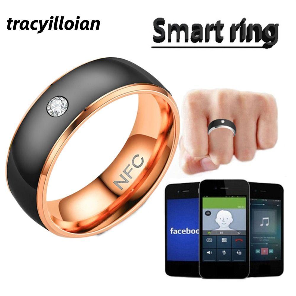 Nhẫn kỹ thuật số ngón tay TRACELIOIAN, Nhẫn thông minh NFC Magic Wear đa chức năng, Thép không gỉ ch