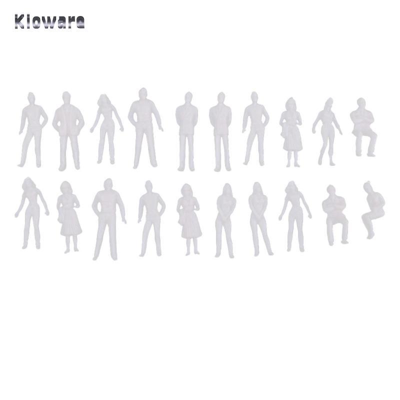 Kloware Gói 20 UnPainted 1: 50 Miniature Diorama People Hình Little People Kit