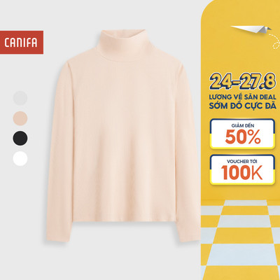 Áo body nữ cổ lọ CANIFA giữ ấm tốt chất liệu mềm mịn 6IT25W006