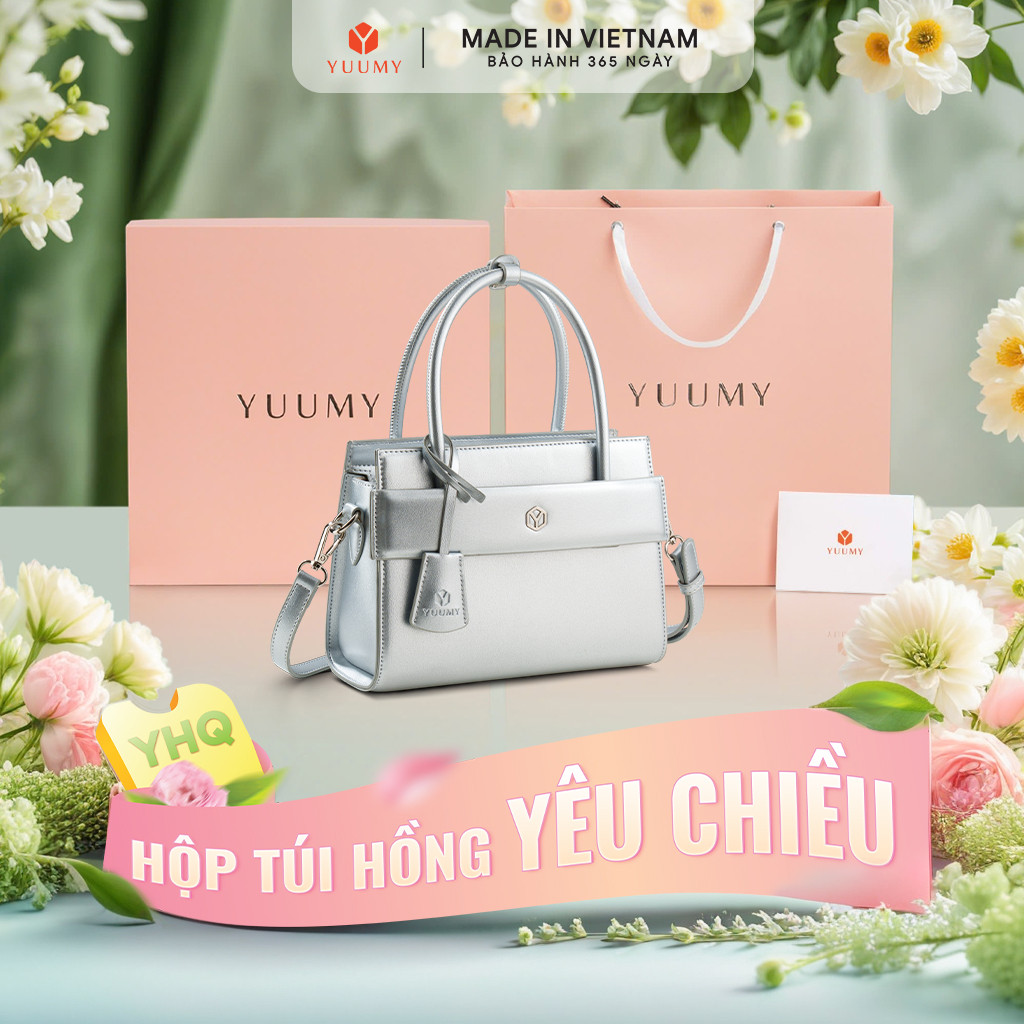 Bộ hộp quà YUUMY (Túi xách nữ YUUMY YTX101 + Hộp quà YHQ2 + Túi giấy YTG2 + Túi rút BVR3838 + Thiệp 