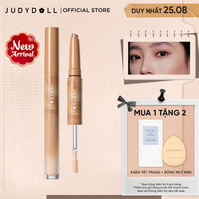 [MỚI] Tạo khối & bắt sáng dạng kem 2 đầu JUDYDOLL Dual End Contour Dễ tán Lâu trôi Chống mốc nền Tự nhiên 1,5ml 90mg