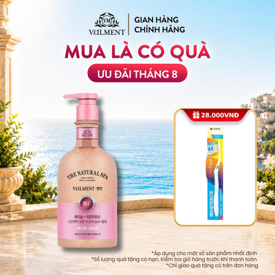 [CHÍNH HÃNG ĐỘC QUYỀN] Sữa tắm hạt tẩy tế bào chết Veilment Hương hoa hồng Pháp sáng mịn thơm lâu 400ml