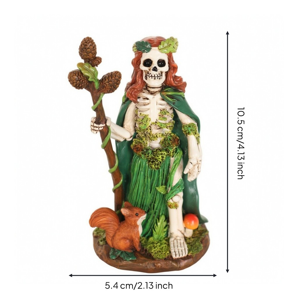 Skeletal Woodland Deity Figurine Chi tiết Woodland Skeleton Figurine với Woodland Base Điêu khắc đa 
