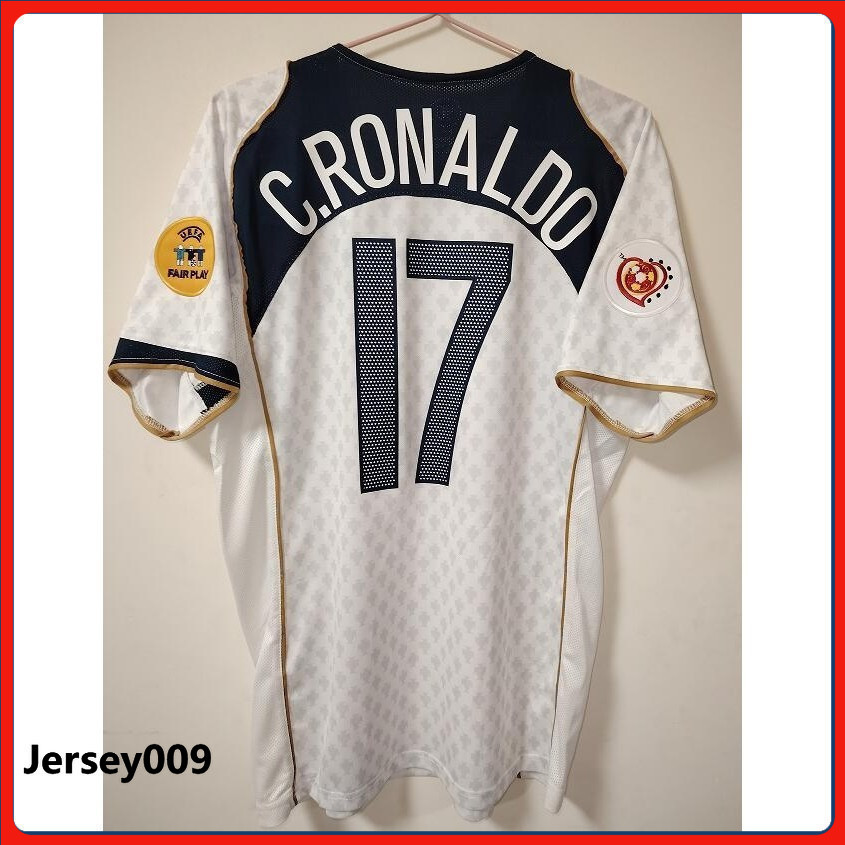 S-XXL Retro: Áo thun bóng đá cổ điển Bồ Đào Nha 2004