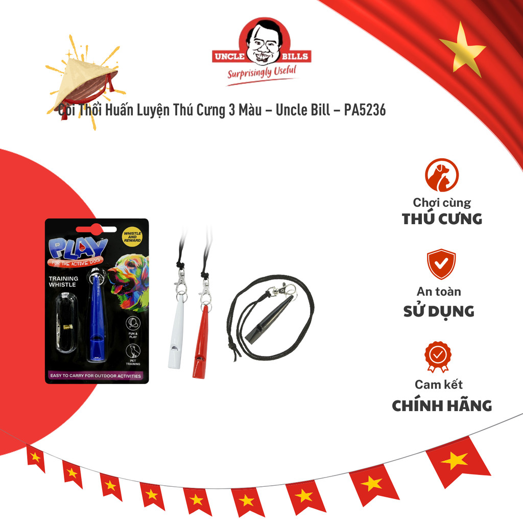 Còi Thổi Huấn Luyện Thú Cưng 3 Màu – Uncle Bill – PA5236