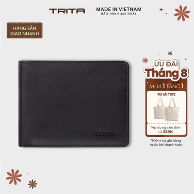 Ví nam da bò Trita (Thời trang nam dáng ngang - Ví da RVN002) Bagsmart