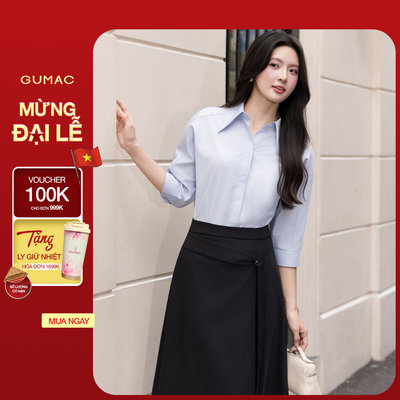 Áo Sơ Mi Nữ GUMAC Form Suông Chất Liệu Kate Sợi Tre Ít Nhăn Cao Cấp AG03007