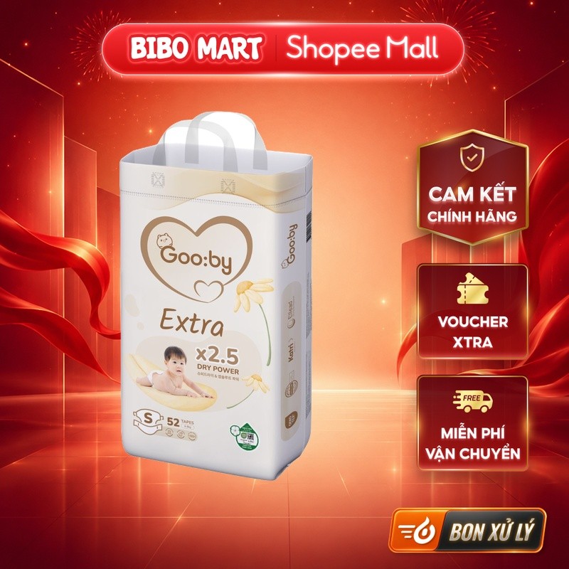 [KOL] Bỉm - Tã dán Gooby Extra size S 52 miếng - BM001.1