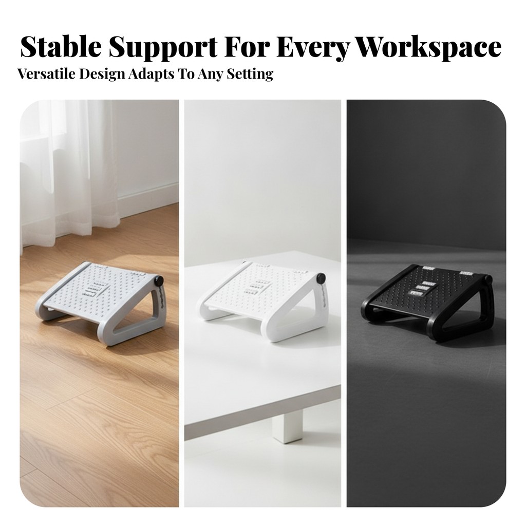 Under-Desk Footrest Ergonomic Footrest with Massage Rollers Ghế đẩu có thể điều chỉnh Massage Nội th