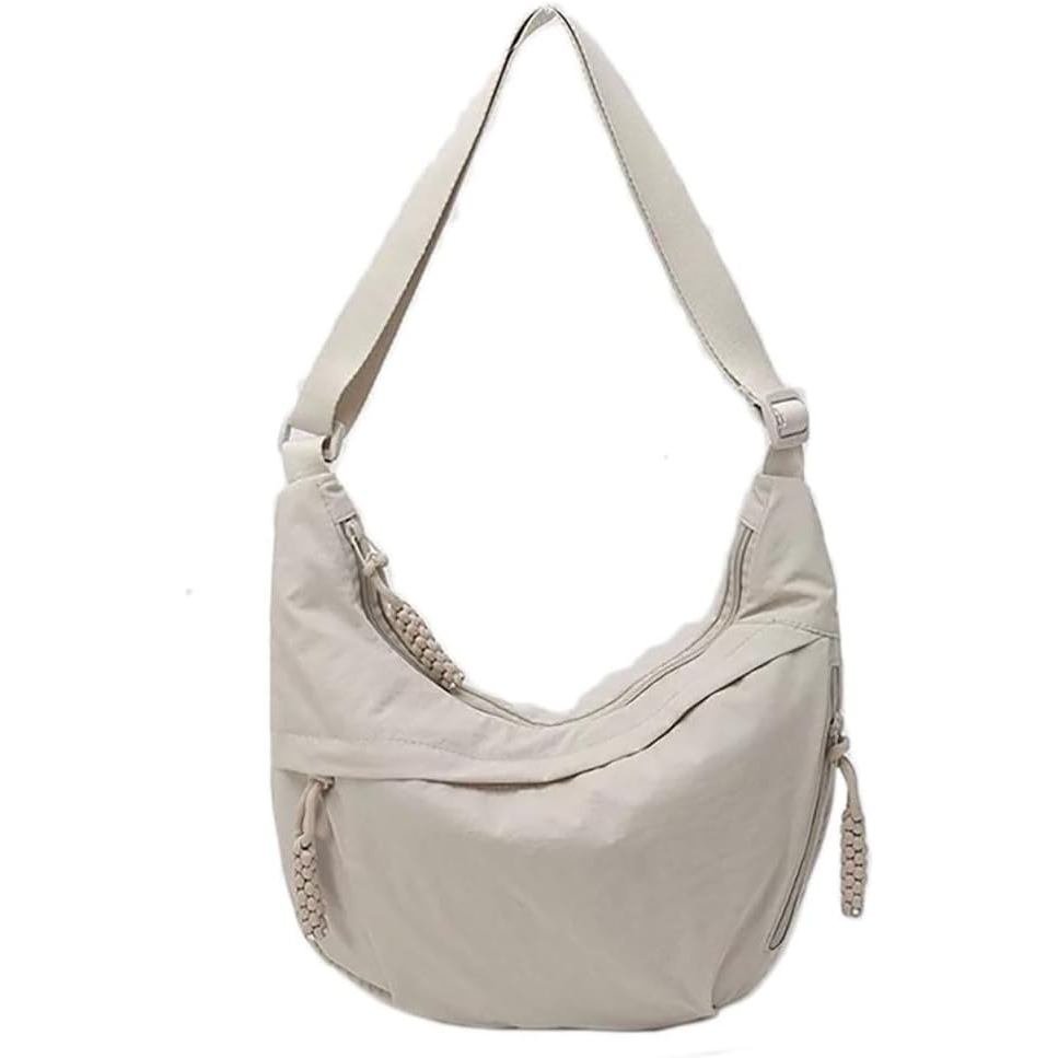 Hobo Bag for Women Men Crescent Shoulder Bag Retro Nylon Canvas Crossbody Bag Slouchy Corduroy Dumpl