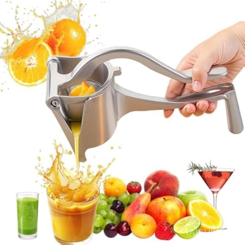 304 Stainless Steel Manual Juicer Squeezer, Professional Hand Press Citrus Juicer with V-Shaped Remo