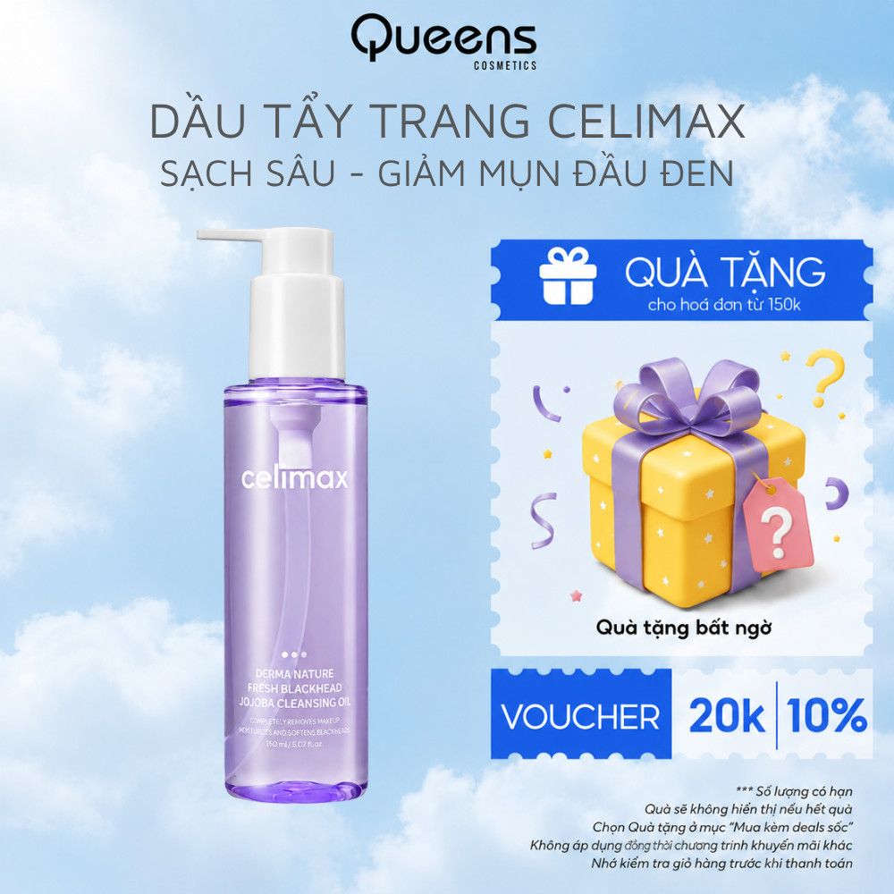 Dầu Tẩy Trang Celimax Nature Fresh 150ml Nhũ Hóa Nhanh, Làm Sạch Sâu - Queen's Cosmetic
