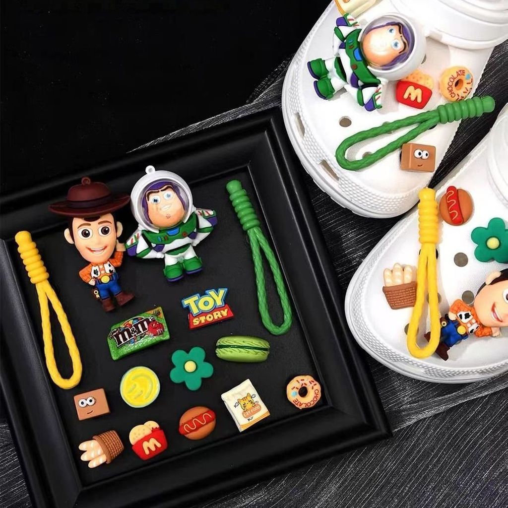 Phong Cách Mới Lỗ Giày Phụ Kiện Buzz Lightyear Hoạt Hình Giày Dễ Thương Hoa diy Woody Ba Chiều Cao C
