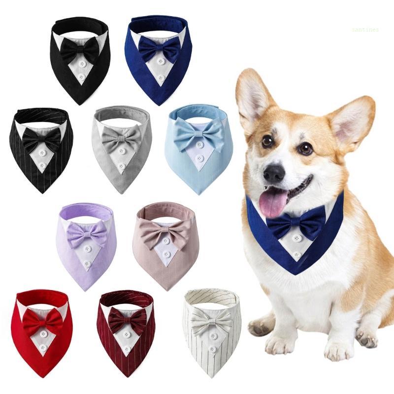 San * Prince-Coll cho mèo Pet Neckerchief Suit Kitten Neck Decor Elegant Cat Collar with BowTie Mult