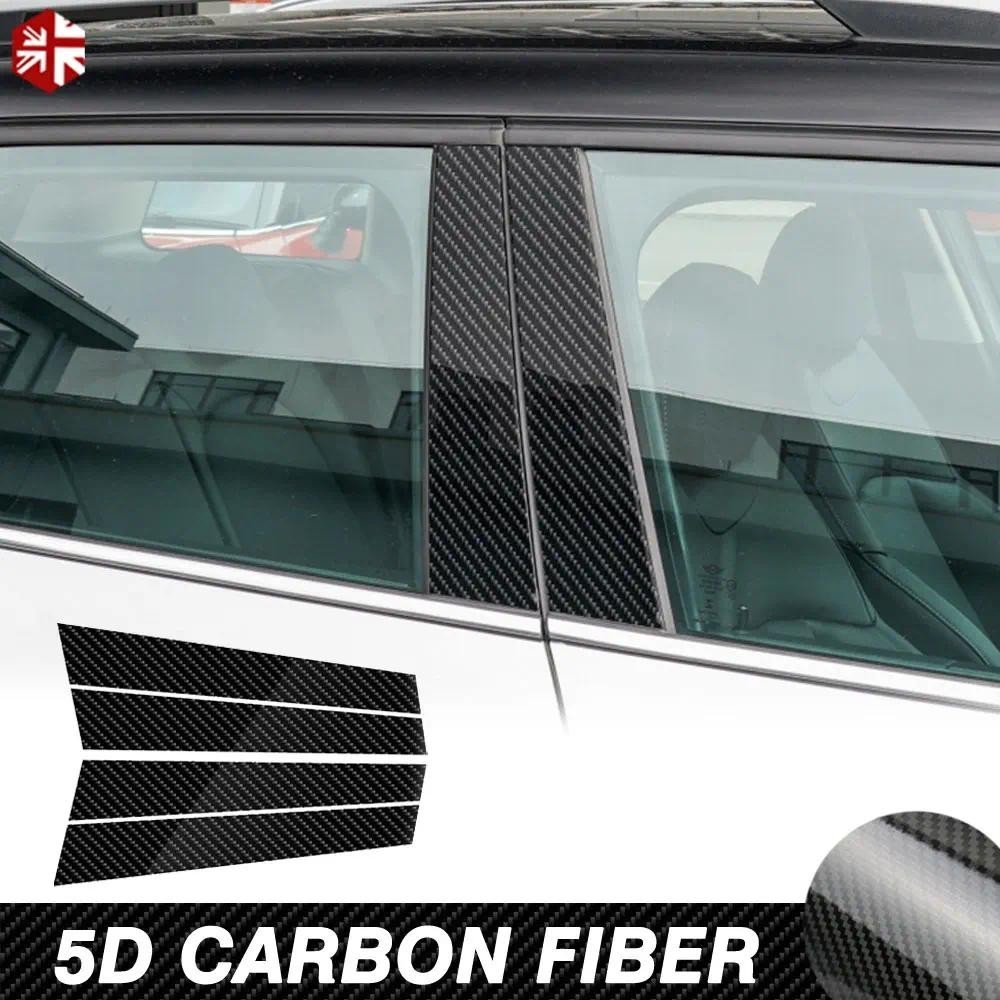 5D Sợi Carbon Vinyl Cửa Sổ Ô Tô B-Cụ Trang Trí Viền Miếng Dán Decal Cho MINI Cooper Countryman F60 2