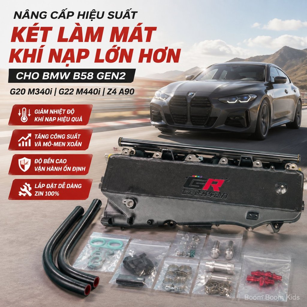 Két làm mát lớn BMW B58 G20 M340i G22 M440i Z4 A90, tản nhiệt tăng áp bền bỉ