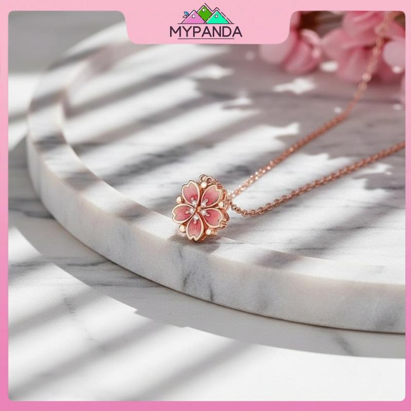 MYPANDA Peach Blossom Nelace Convert 2 Wear Trang sức tinh tế sang trọng nhẹ nhàng dành cho nữ Quà t