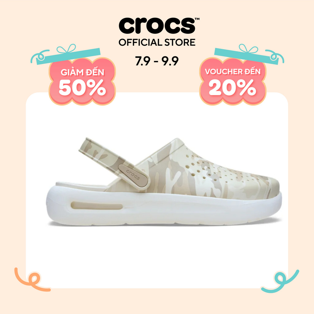 Giày Clog Unisex Crocs InMotion Camouflage - Summit White - 214112-2MT
