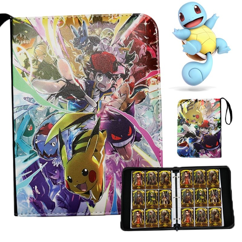 Album thẻ bài Pokémon PTCG, album sưu tập 4 ngăn 9 ô, album lưu trữ thẻ bài Pokémon, album sưu tập t