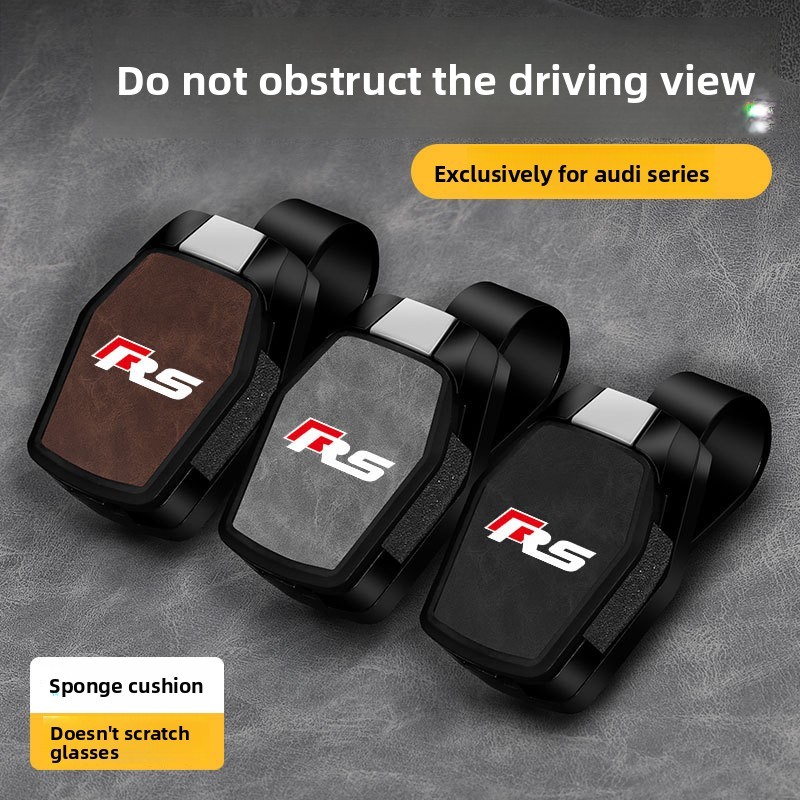 Dành Cho Xe Audi RS4 / RS5 / RS6 / RS7 / RSQ8 Kính Mắt Ô Tô Giá Đỡ Kính Bảo Quản Kẹp Kính Mát Giá Đỡ