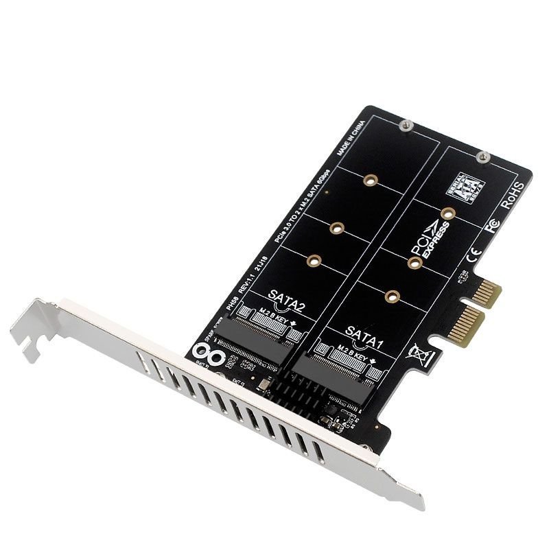 Card chuyển PH58 M.2 SATA sang PCIe 2 ổ RAID JMB582 mở rộng, bền đẹp giao nhanh