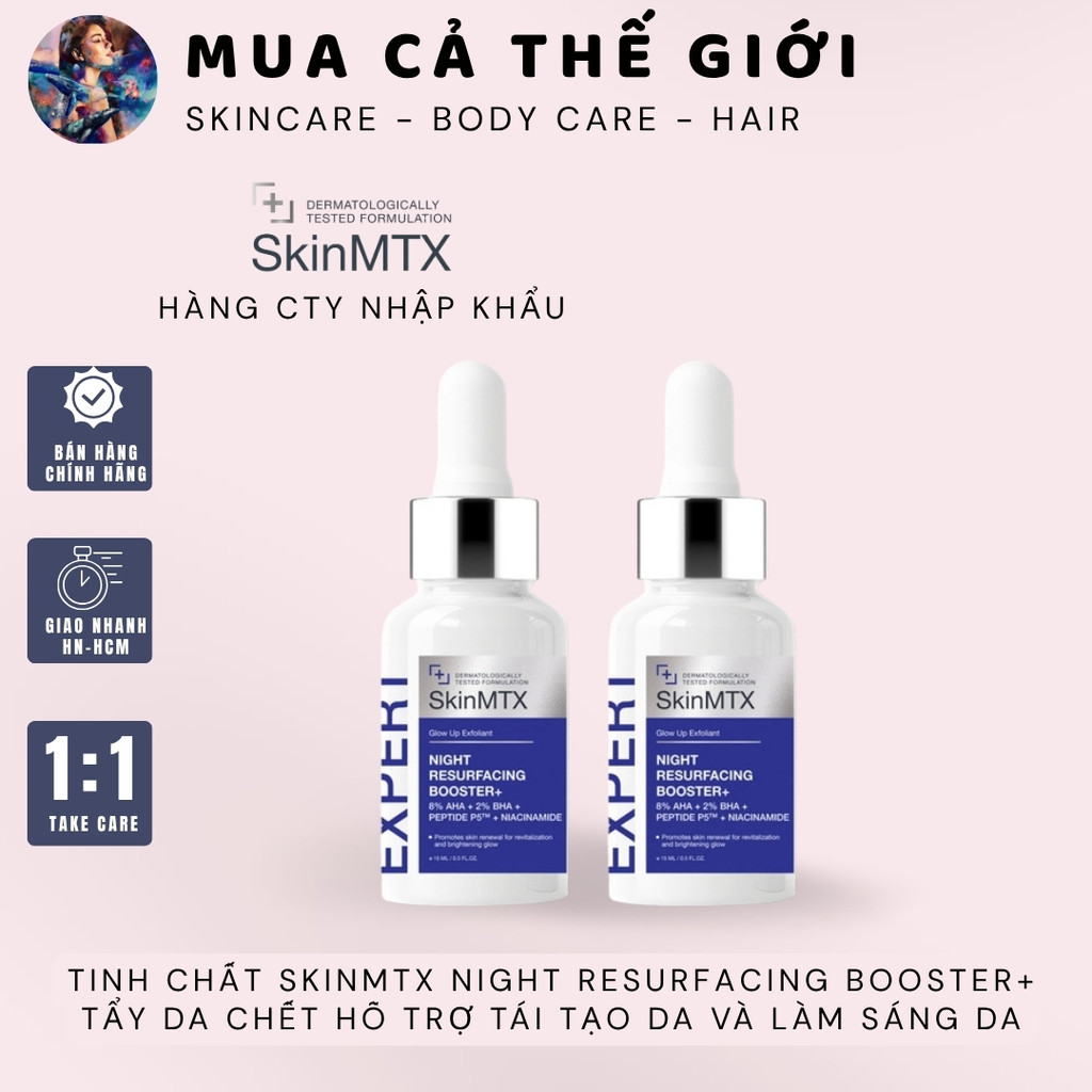 [HÀNG CÔNG TY] Tinh chất SkinMTX Night Resurfacing Booster+ | Tinh chất tẩy da chết hỗ trợ tái tạo da và làm sáng da