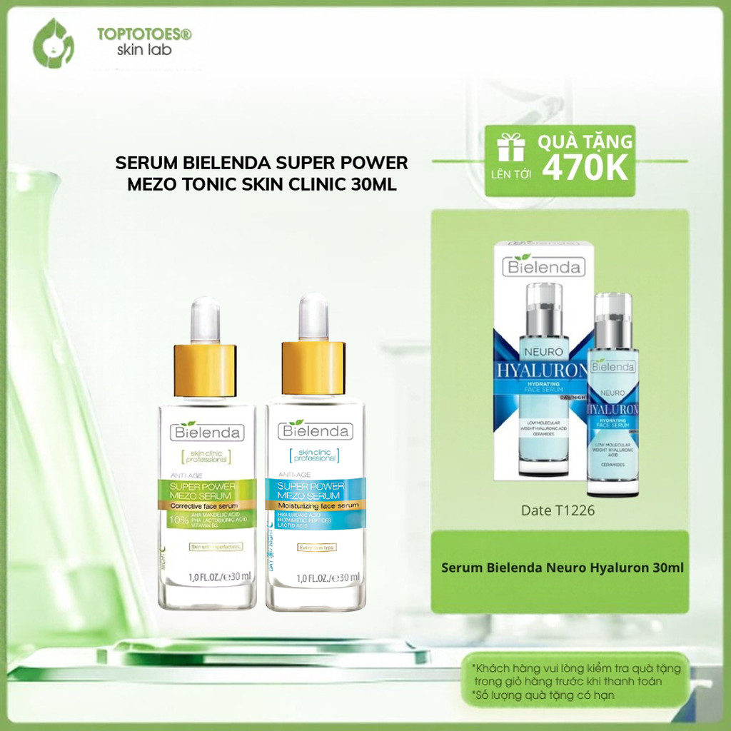 [HÀNG NHẬP KHẨU] Serum Bielenda Super Power Mezo Skin Clinic Moisturizing dưỡng ẩm/ Correcting căng bóng, mờ thâm