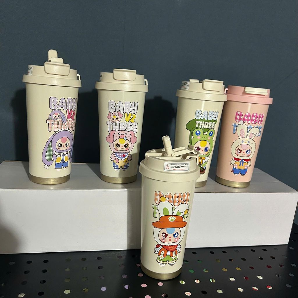 Bình Giữ Nhiệt Inox 304 Baby Three Cute Có Quai Xách 500ML - Bình Giữ Nhiệt Cho Bé