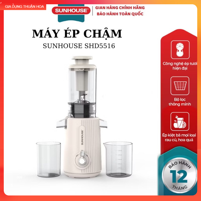 MÁY ÉP CHẬM LÀM KEM SUNHOUSE SHD5516 - Hàng chính hãng bảo hành 12 tháng