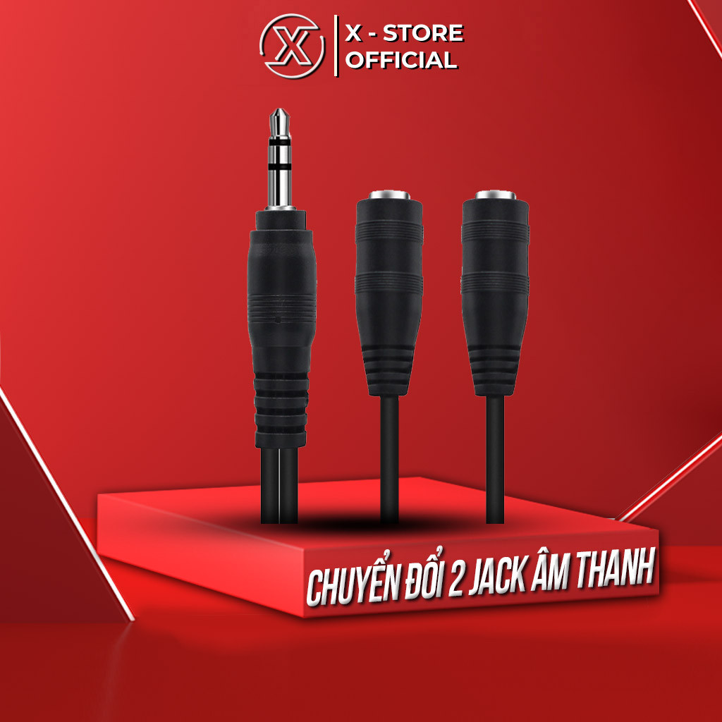 Jack gộp tai nghe và mic 3.5mm, cáp chia 1 cổng ra 2 cho PC, laptop, dây chuyển audio tiện lợi - 02J