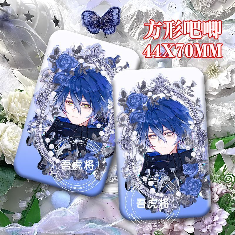 Genshin Impact Hai Chiều Flins / Flins Layla / Layla Valley Đôi Flash Vuông Huy Hiệu Ba Lô Mặt Dây C